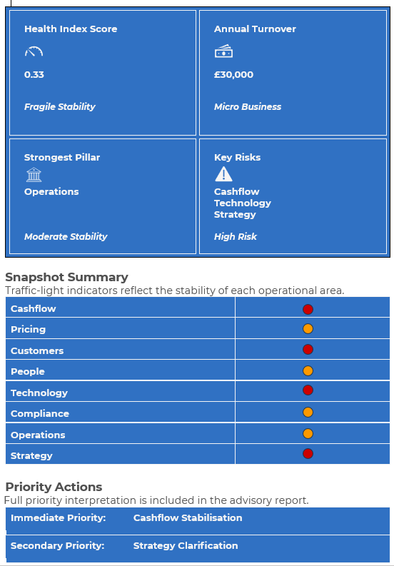 Business Health Check health check summary
